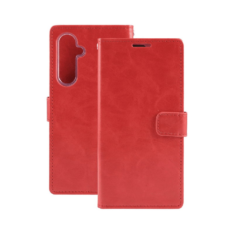 Samsung Galaxy S24 Plus Compatible Case Cover With Premium Blue Moon Diary - Red
