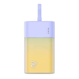 Fast Charging Power Bank Type-C Edition 5200mAh: Small, Compact, and Stylish Design with Built-in Cable for Easy Portability- Purple